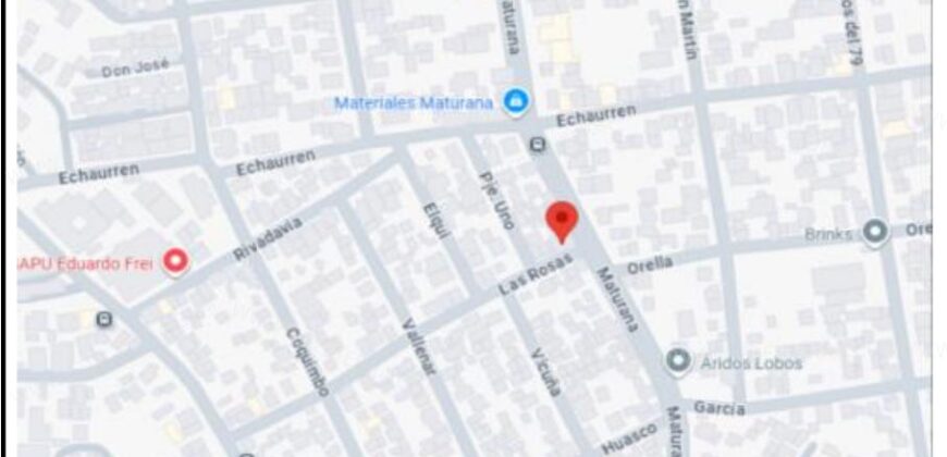Se vende propiedad de 208 m² – Villa Alemana, esquina entre Avenida Maturana y Calle Las Rosas.